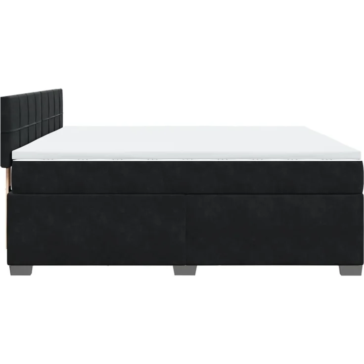 vidaXL Boxspringbett mit Matratze Schwarz 180x200 cm Samt 3286380 – Bild 9