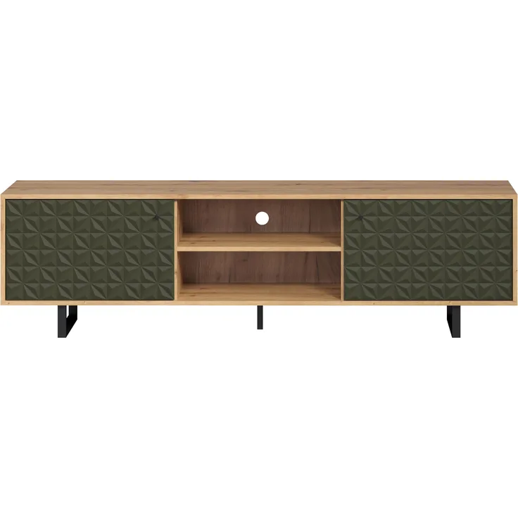 Lowboard TV-Schrank Sentra | Artisan Eiche / Dark Green
