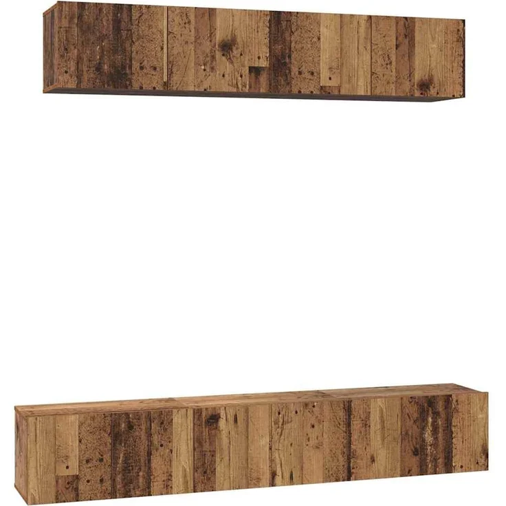 vidaXL TV-Schrankset Wandmontiert 5 pcs Altholz Holzwerkstoff 3393213 – Bild 1
