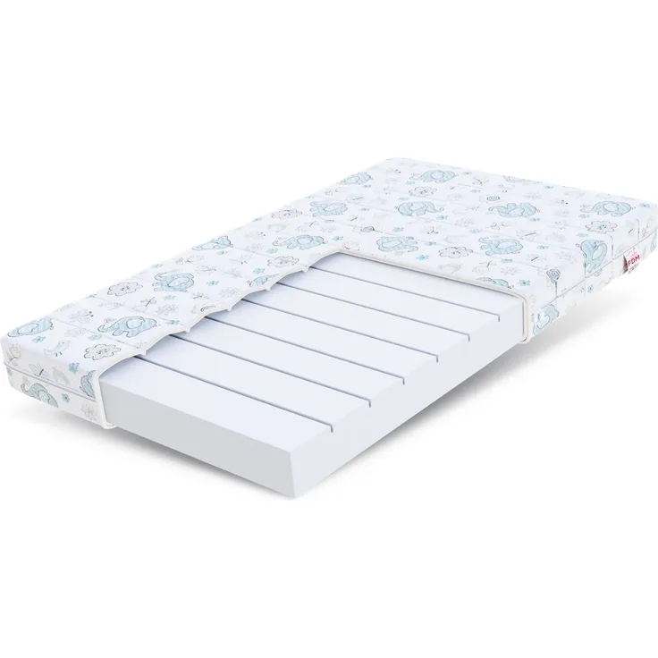FDM Melody Kindermatratze 60x120 cm Kaltschaummatratze Höhe 10 cm Härtegrad H3 Öko-Tex Allergikergeeignet Bezug Waschbar Matratzenbezug Dumbo