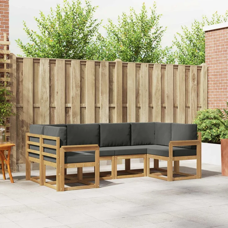 vidaXL Outdoor-Sofagarnitur 6 stk. 6-Sitzer Weiß und Anthrazit 3388111 – Bild 1