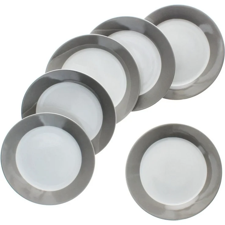 MamboCat Frühstücksteller 6er Set Variant Grau Kuchenteller bunte Frühstücks-Teller Dessert – Bild 5