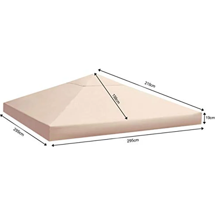 QUICK STAR Ersatzdach Roma, Garten-Pavillon 3x3m, wasserabweisende Plane in Sand mit Luft-Abzug – Bild 2