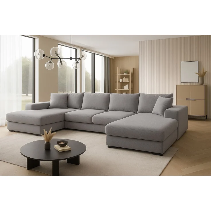 Ecksofa VIENA 328x182 cm mit Schlaffunktion, Bonellfederkern und Bettkasten – Bild 1