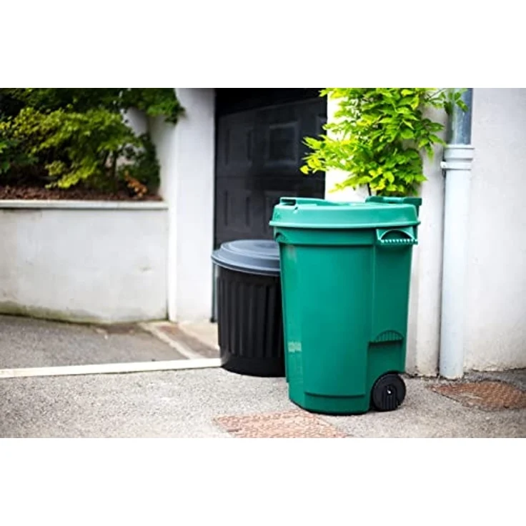 Fahrbarer Abfallbehälter 110L Farbe: grün, Maße: 55x58x81cm – Bild 3