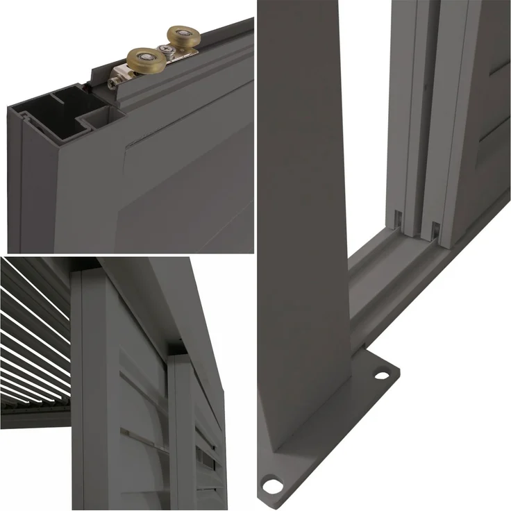 Mendler 'HWC-L46' Pergola, Regenrinne sturmfest, Aluminium anthrazit, 3x4 m – Bild 8