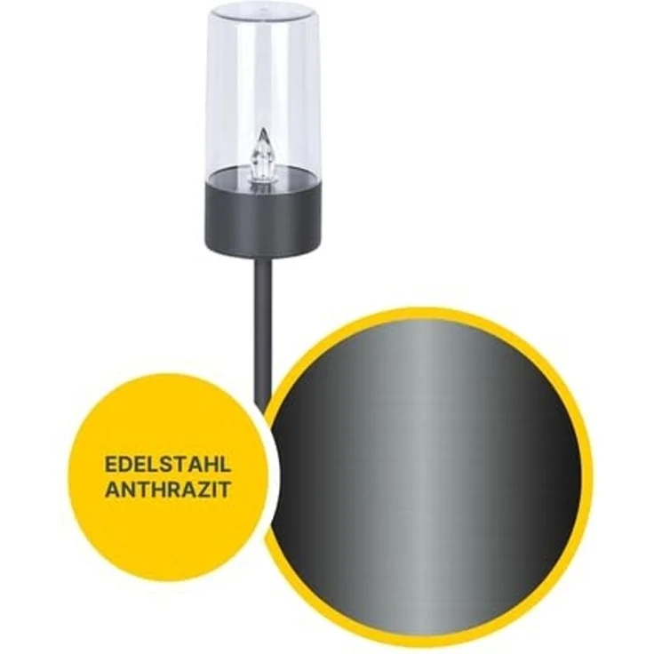 MeLiTec LED Solarleuchte Edelstahl Solarfackel, SO37-1, LED fest integriert, warmweiß, 3er Set – Bild 5
