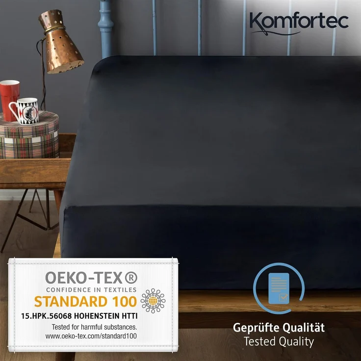 Komfortec Spannbettlaken Boxspringbett bis 15cm - 30cm Matratzenhöhe, Mikrofaser, Gummizug: Rundum, (2 Stück) – Bild 7