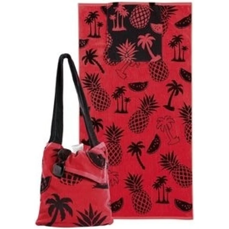 Delindo Lifestyle Strandtuch Strandtuch mit Schultertasche, Frottier (1-St), 2in1 – Bild 6