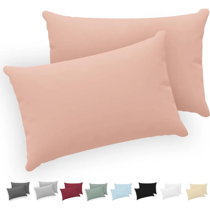 Twinzen® Kissenbezug 50x70 (2er-Set) - 100% Jersey Baumwolle 150 GSM Kissenbezüge - Rosa - Für Kissenbezüge 50x70 cm - Kissenhülle - Kissenbezug mit Reißverschluss - Oeko-Tex Zertifiziert – Bild 1