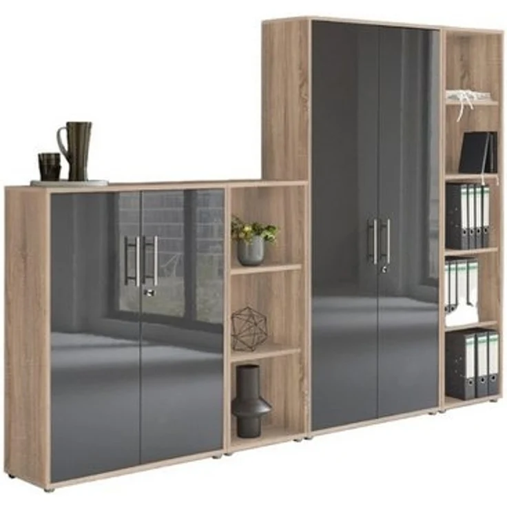 BMG Möbel Aktenschrank Office Edition 4 (Schrankwand Set, 4tlg) abschließbar, matt oder Hochglanz lackiert – Bild 4