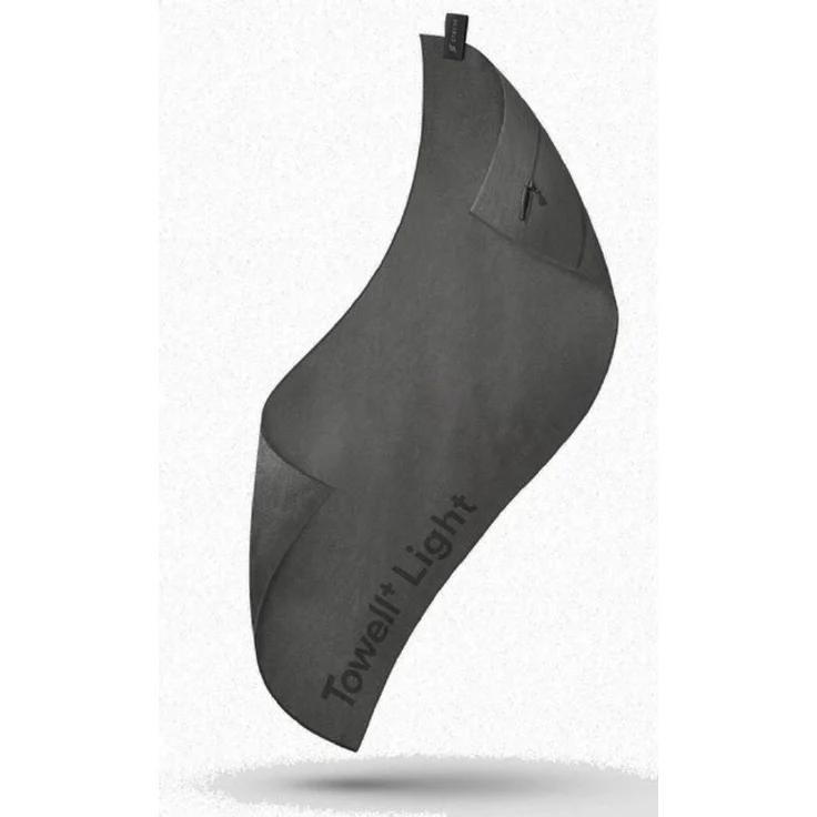 Stryve | Towell + Light | Sporthandtuch aus Microfaser | Fitnesshandtuch mit Tasche und Rutschschutz | Iron Grey – Bild 2