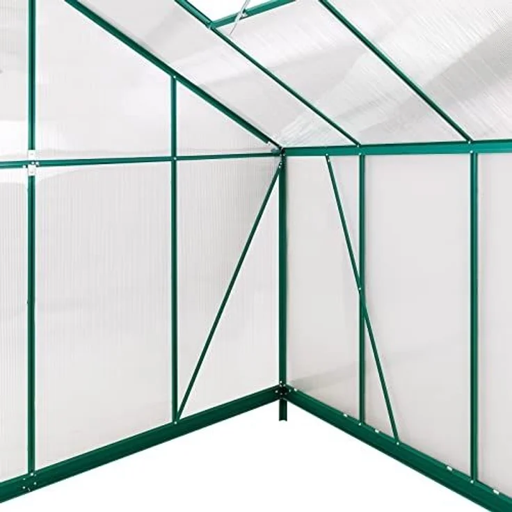 Alu Gewächshaus Frühbeet Gartenhaus Treibhaus "Den Haag" 7 m² mit 4 Dachfenster – Bild 6