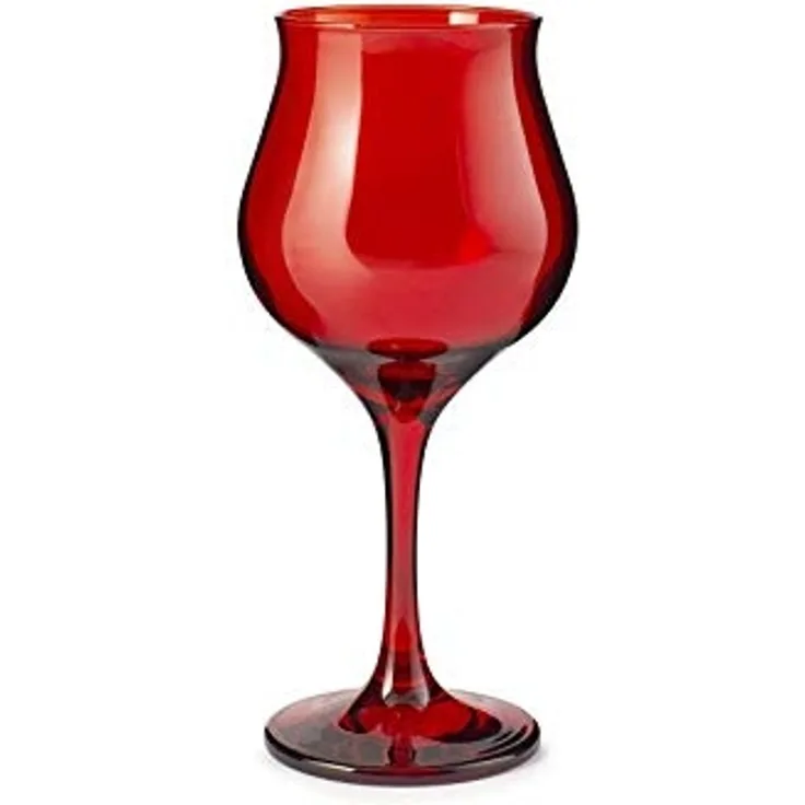 Pasabahce 518742 Wavy Sektgläser, Glas, Rot, 6 Stück