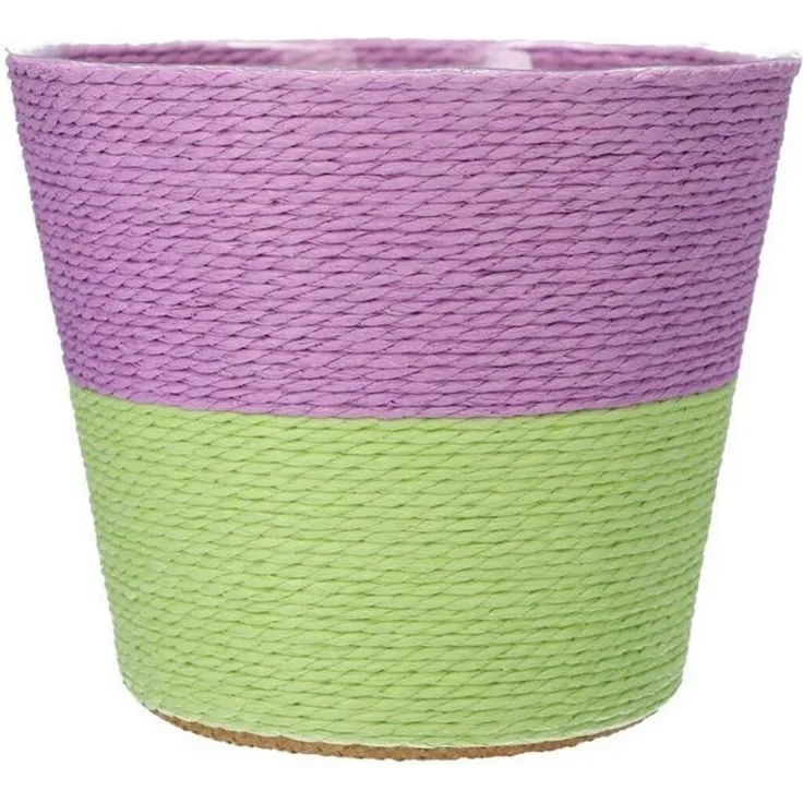INNA-Glas Übertopf Blumenkorb NERIONKO Duo, lila-grün, 16 cm, Ø 19 cm