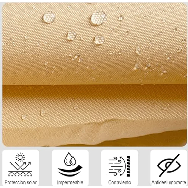 SUNNY GUARD Balkon Sichtschutz Wetterfest 80x600cm Balkonverkleidung Balkonabdeckung Balkonumspannung UV-Schutz Windschutz mit Kabelbinder,Sand – Bild 2