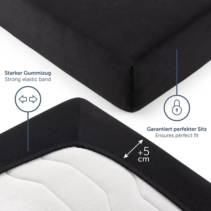 Blumtal Spannbettlaken Premium Topper, Topper - 100% Baumwolle, Gummizug: Rundum, (1 Stück), Superweiches 100% Baumwolle mit Rundumgummizug – Bild 4