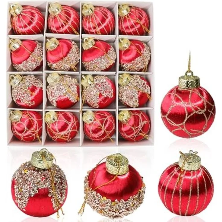 M&W DAS DESIGN Weihnachtsbaumkugel Christbaumschmuck Rot Mini Outdoor Weihnachten 6CM