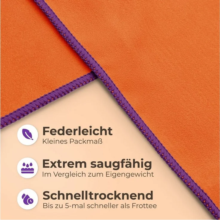 NirvanaShape Sporthandtuch Mikrofaser Handtuch, Microfaser Handtücher als Reisehandtuch, saugfähig, leicht, schnelltrocknend, für Reisen, Fitness, Yoga, Sauna – Bild 2