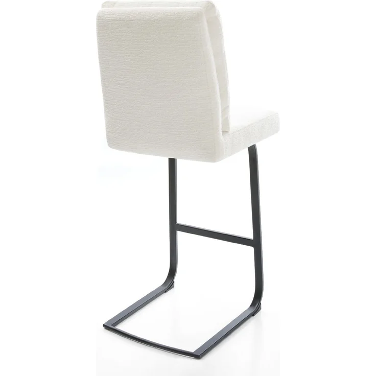 Barstuhl Pela-Flex Bouclé Soft Beige Freischwinger Flach Metall Schwarz – Bild 5