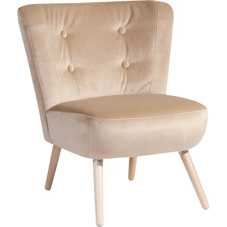 Sessel Kassi Bezug Samtvelours Buche natur / sand 22366