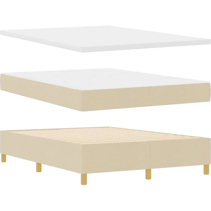 vidaXL Boxspringbett mit Kopfteil Creme 190 x 140 cm Stoff 3340814 – Bild 5