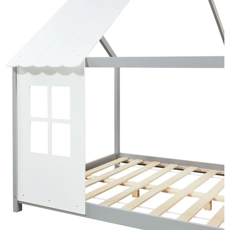 Halboffenes Kinderbett Tostedt 140x200cm Grau/Weiß [en. casa] – Bild 6