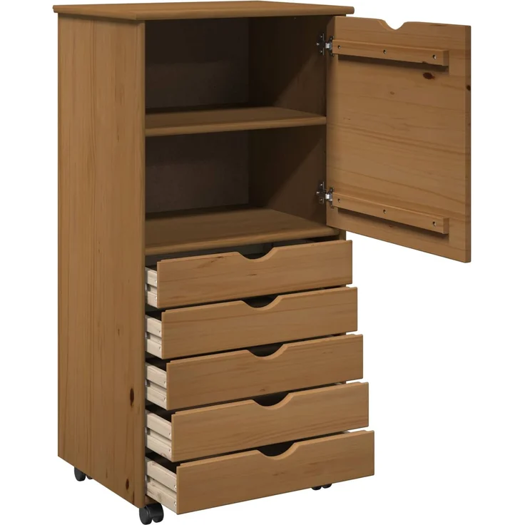 vidaXL Rollschrank MOSS 53 x 39 x 103 cm Massivholz Kiefer Honigbraun 42028368 – Bild 4