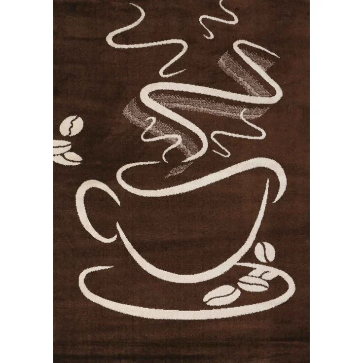Vimoda Teppich Küchenteppich, Trendiger Kaffee Teppich in Schwarz, Grau & Braun, Rechteckig, Höhe: 5 mm, Küchenteppiche, Cappuccino, Kaffee, Tasse, Esszimmer, Küche – Bild 2