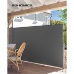 SONGMICS Seitenmarkise, ausziehbar, 2 x 3,5 m (H x L), für Balkon, Terrasse und Garten, mit Bodenhalterung, Sichtschutz, Sonnenschutz, Seitenrollo, grau GSA205G01