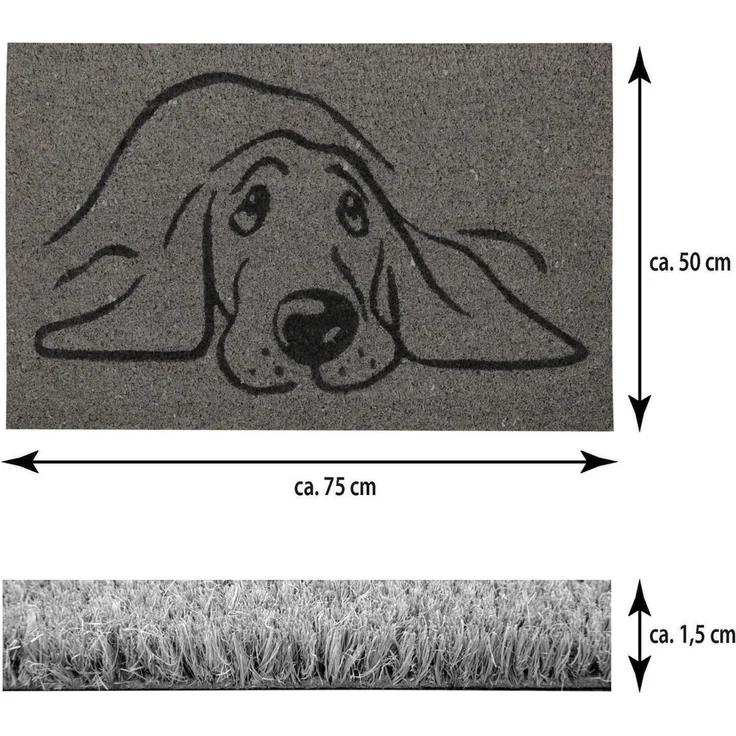 Bestlivings Fußmatte Kokos Schuhabtreter 50x75 cm in grau ( Hund ), weitere Motive erhältlich – Bild 2