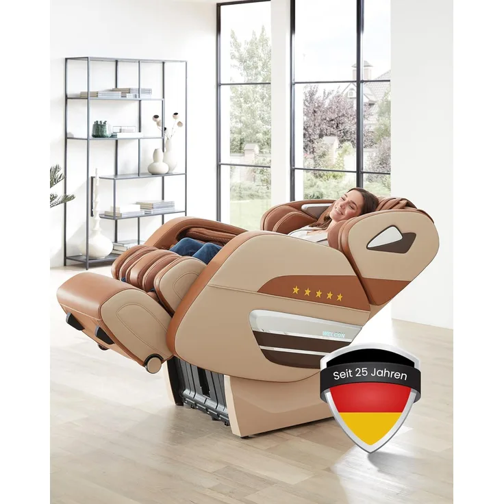 Welcon 'Dynamite' Massagesessel, Kunstleder in beige-braun
