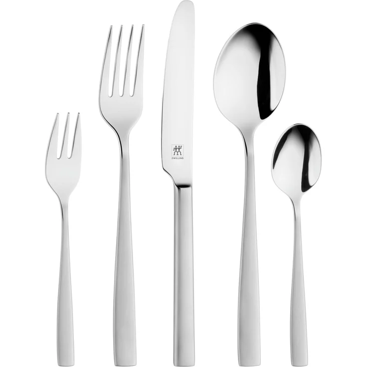 Zwilling Roseland Besteck Set, 30-teilig, Für 6 Personen, 18/10 Edelstahl/Hochwertiger Klingenstahl, Mattiert, Silber [plastikfreie Verpackung], plastic free, TLG