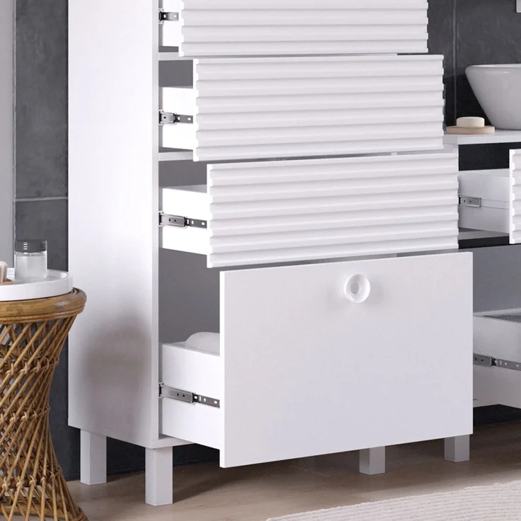 Midischrank Sola Weiß 60.2 x 113 cm mit 4 Schubladen Vicco – Bild 5