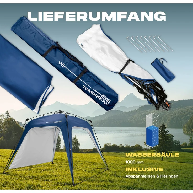 Lumaland 'Where Tomorrow' Pavillon, Polyester, 250 x 250 x 190 cm, Blau – Bild 7