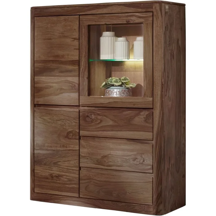 Vitrine Sheesham 109x40x145 smoked cherry gebeizt TORONTO #109
