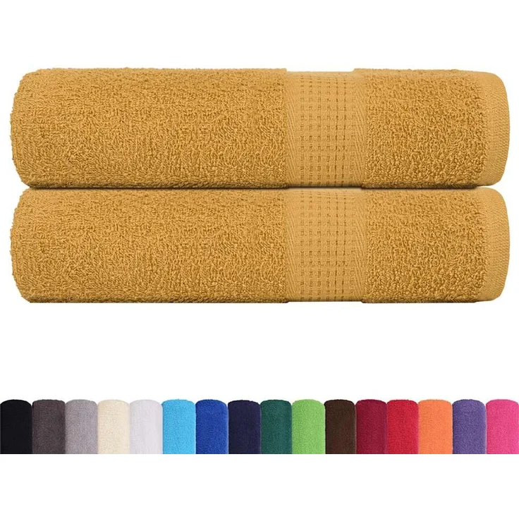 vidaXL Badetücher FROGN 2 Stk. Gold 100x150 cm 360 g/m² 136812 – Bild 2