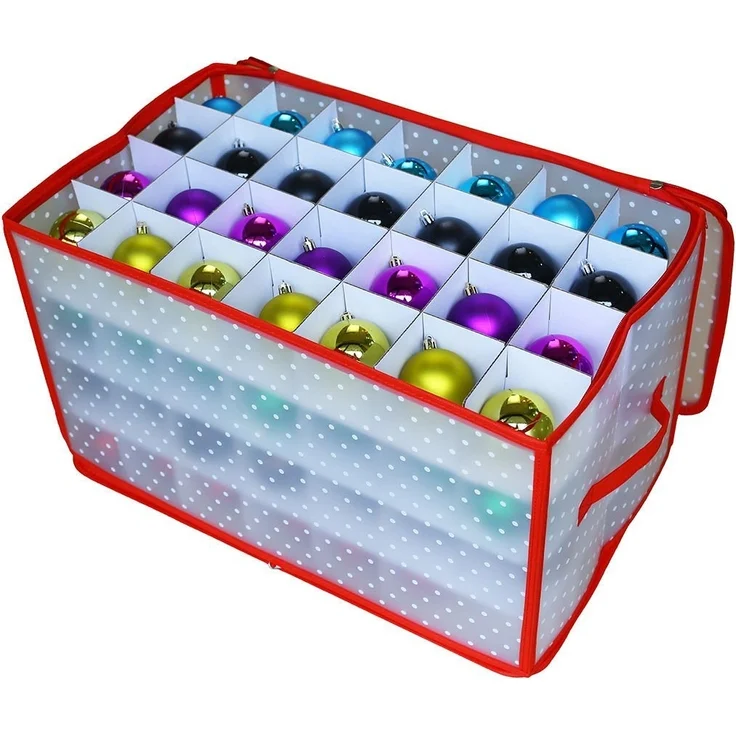 Spetebo Aufbewahrungstasche Aufbewahrungsbox für Christbaumkugeln (Packung, 1-tlg, Tasche für Christbaumkugeln), Weihnachtsschmuck Sortierbox Tragetasche – Bild 2