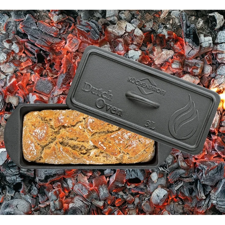 Küchenprofi 'Dutch Oven' Kastenform, Gusseisen anthrazit, 28 cm, 3 l – Bild 2