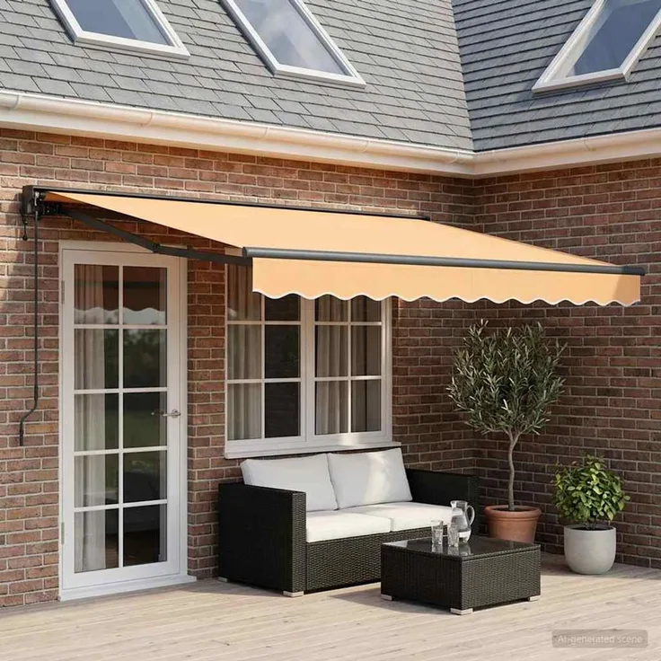 vidaXL Einziehbare Markise Sand 5x3 m Polyester und Aluminium 3426403