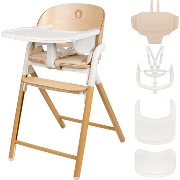 lionelo Hochstuhl CELIA (3-in-1-Hochstuhl Komplettset), 3in1/Einhandverstellung/Kunstleder/Tablett/Babyset enthalten – Bild 2