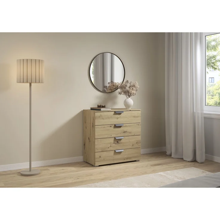 rauch Aditio Box, Kommode, 4 Schubladen, mit Softclose-Funktion, Farbe Eiche Artisan, BxHxT 80x81x42cm – Bild 1
