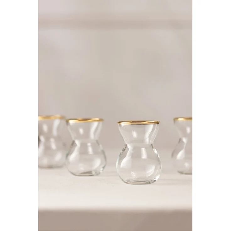 Hermia Concept 'Astoria' Teegläser-Set (6-teilig), Gold, 6,4 x 6,4 x 8,4 cm, 140 ml – Bild 2