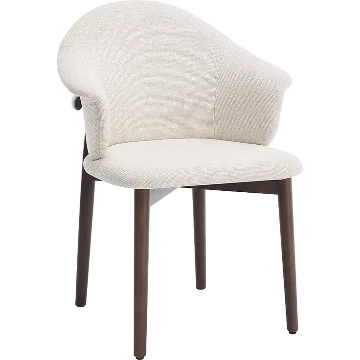 Vente-unique - LUMELY Stuhl Stoff Beige - B 60 cm x H 82 cm x L 53 cm – Bild 4