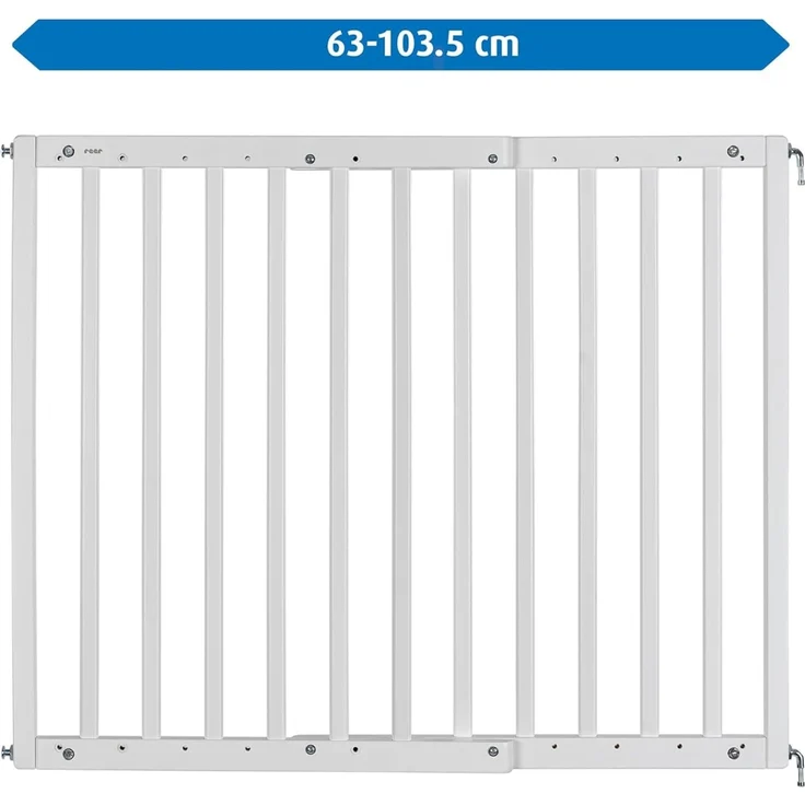 Türgitter und Treppenschutzgitter zum Schrauben, Baukasten zum Zusammenbauen, ausziehbar 63-103,5 cm, weiß – Bild 2