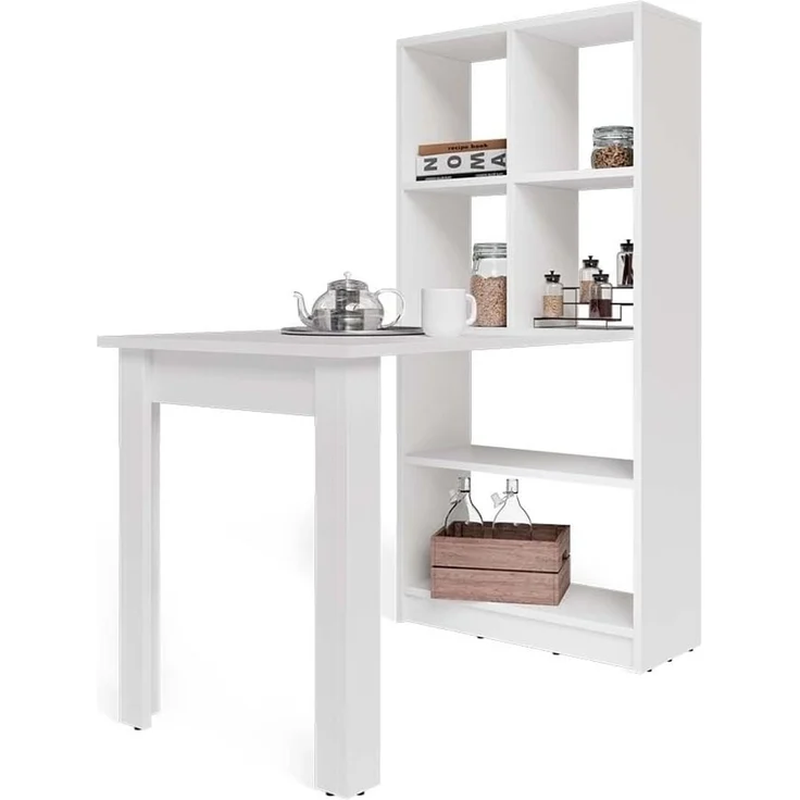 Esstisch Gael Weiß 70 x 122 cm mit 6 Fächern Vicco – Bild 7