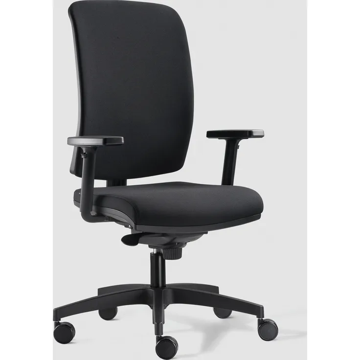 Bürodrehstuhl Cometat, netzbespannte Rückenlehne, gepolsterter Sitz, Kunststofffußkreuz