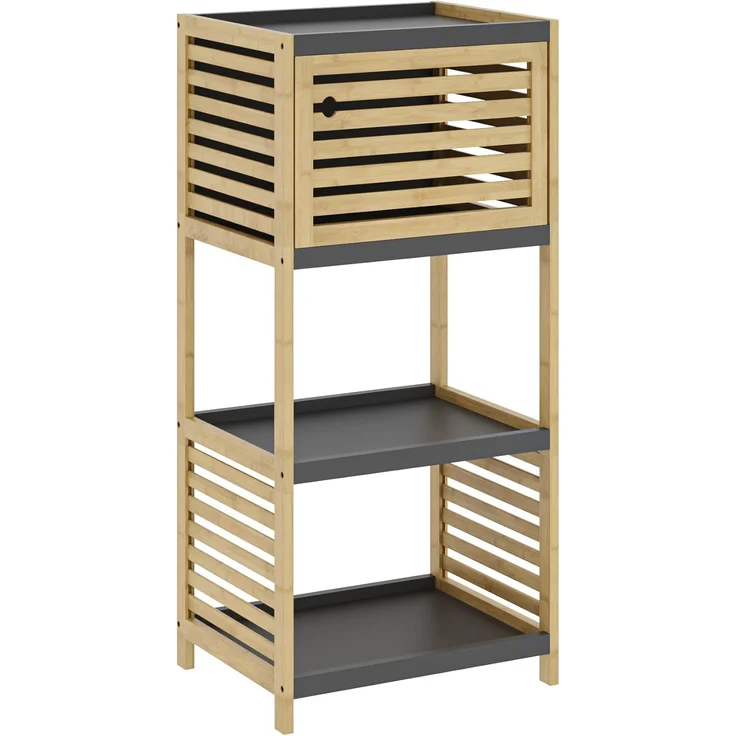 Badregal Kydesby 83x39x30 cm Bambus Natur/Grau [en. casa] – Bild 6