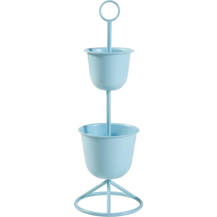 Blumenständer Alphen 2 Töpfe 76,5x26cm Hellblau [en. casa] – Bild 2