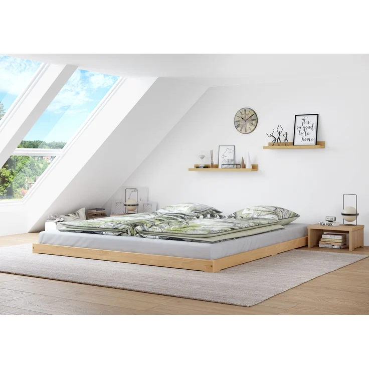 Niederflurbett Bodenbett niedriges Doppelbett 180x200 Buche Massivholz V-60.66-18ohne Zubehör – Bild 2